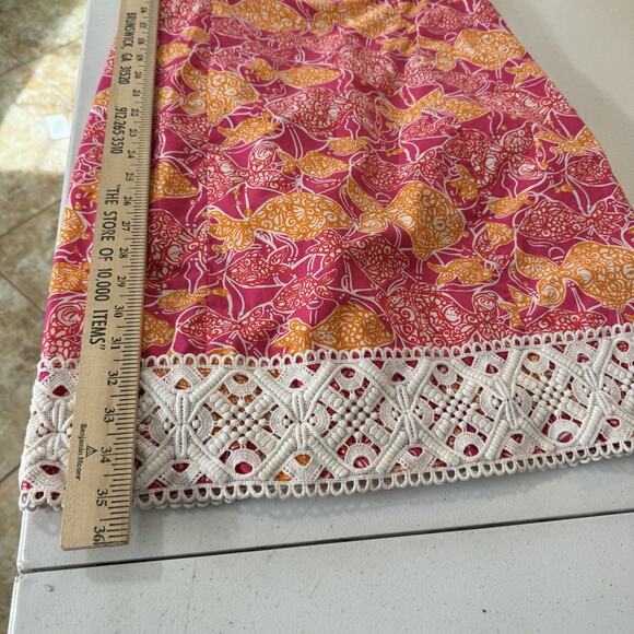 Lilly Pulitzer Jubilee Catherine Bell A-Line Dress Sz 6 Pink Lace Trim Tropical - Picture 12 of 15